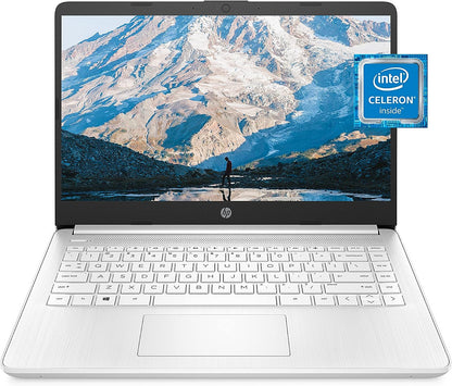 14 Laptop, Intel Celeron N4020, 4 GB RAM, 64 GB Storage, 14-Inch Micro-Edge HD Display, Windows 11 Home, Thin & Portable, 4K Graphics, One Year of Microsoft 365 (14-Dq0040Nr, Snowflake White)