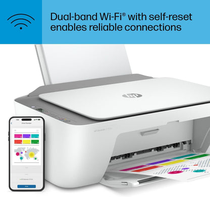 Deskjet 2755E Wireless All-In-One Color Inkjet Printer, Print, Scan, Copy, Best for Home, 6 Months of Ink Included (26K67A)