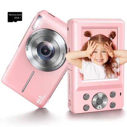 1080P 44MP Digital Camera, Summer Compact Mini Portable Digital Camera with 32G Memory Card, 16X Digital Zoom Vintage Camera, Point and Shoot Camera, Photography Entry-Level Camera Digital, Suitable for Teenage Students, Back to School Gifts, Mini Camera