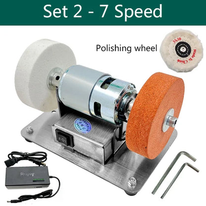 110V/220V Small Grinding Machine 100W Table Grinding Coarse and Fine Double Grinding Wheels Household Electric Grinding Polishin