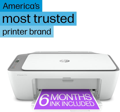 Deskjet 2755E Wireless All-In-One Color Inkjet Printer, Print, Scan, Copy, Best for Home, 6 Months of Ink Included (26K67A)