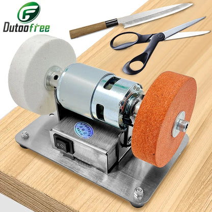 110V/220V Small Grinding Machine 100W Table Grinding Coarse and Fine Double Grinding Wheels Household Electric Grinding Polishin