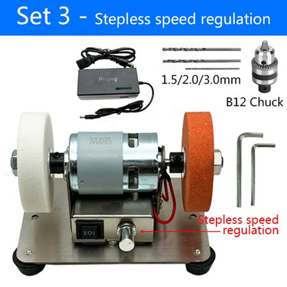 110V/220V Small Grinding Machine 100W Table Grinding Coarse and Fine Double Grinding Wheels Household Electric Grinding Polishin