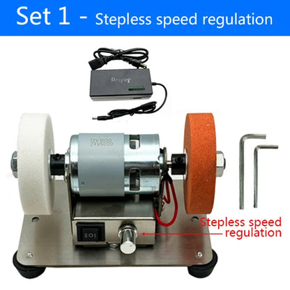 110V/220V Small Grinding Machine 100W Table Grinding Coarse and Fine Double Grinding Wheels Household Electric Grinding Polishin