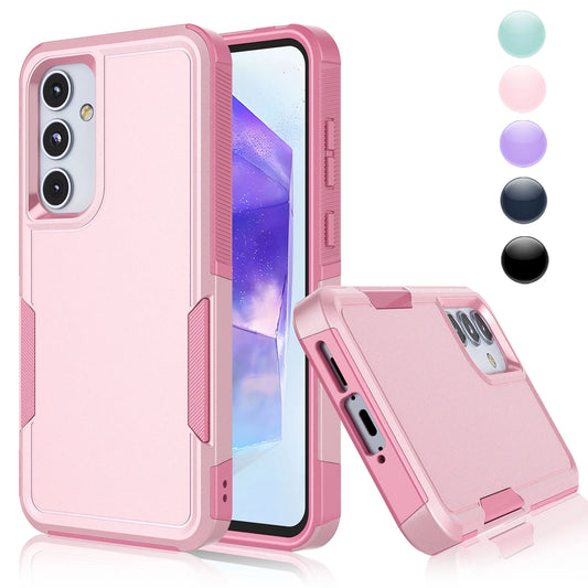 for Samsung Galaxy A55 5G Phone Case,Shockproof Dust/Drop Proof 2-Layer Full Body Protective Heavy Duty Durable Rugged Hybrid Cover for Galaxy A55 5G,Pink