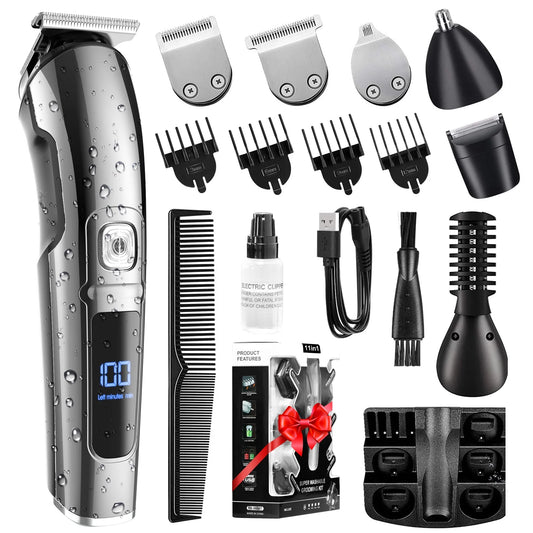 Hair Clippers for Men,  Hair Trimmer, Men'S Grooming Kit, Beard Trimmer, 15 in 1 Professional Cordless Electric Hair Clipper Kit, USB Rechargeable Waterproof Hair Cutting Kit