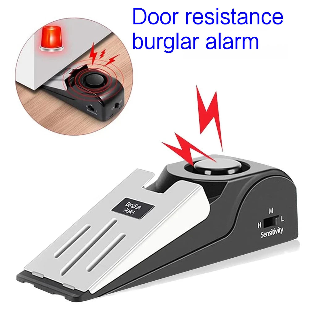 1~4 Pieces Portable Door Stopper, Home Door Stop, Anti-Wolf, Anti-Theft Alarm Hotel Anti-Theft Safety Door Stop for Living Alone