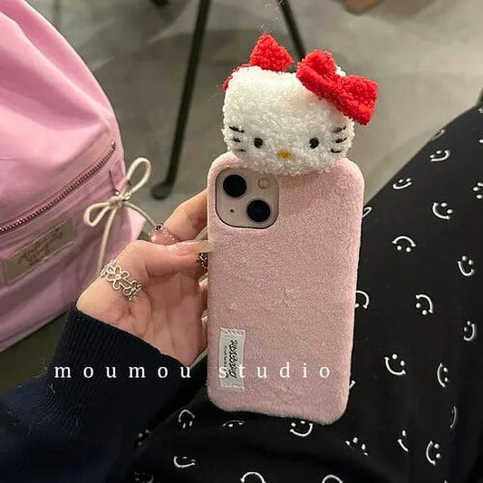 Sanrio Hello Kitty Y2K Phone Case for Iphone 15 14 13 12 11 Pro Max Girl Cartoon Cute Plush Back Cover Iphone Protective Case