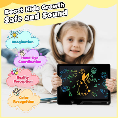 13 Inch LCD Writing Tablet for Kids, Rechargeable Doodle Board, Kid Drawing Pad Learning Toys Best Gift for Birthday Christmas 3 4 5 6 7 Year Old Girls Boys, Doodle Board for Toddlers (Black