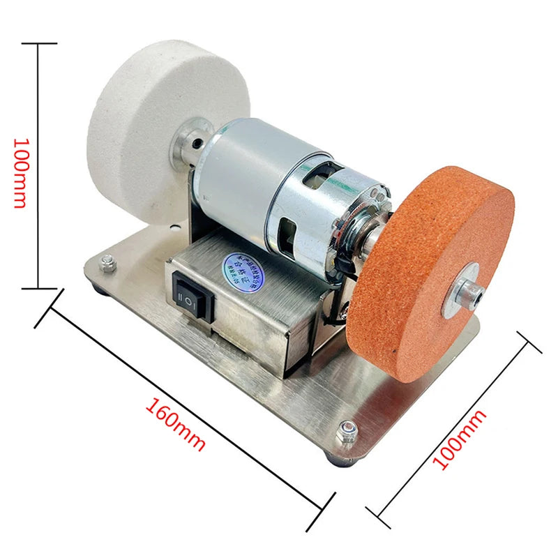 110V/220V Small Grinding Machine 100W Table Grinding Coarse and Fine Double Grinding Wheels Household Electric Grinding Polishin