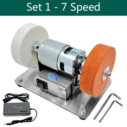 110V/220V Small Grinding Machine 100W Table Grinding Coarse and Fine Double Grinding Wheels Household Electric Grinding Polishin