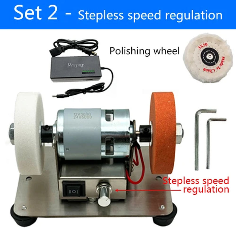 110V/220V Small Grinding Machine 100W Table Grinding Coarse and Fine Double Grinding Wheels Household Electric Grinding Polishin