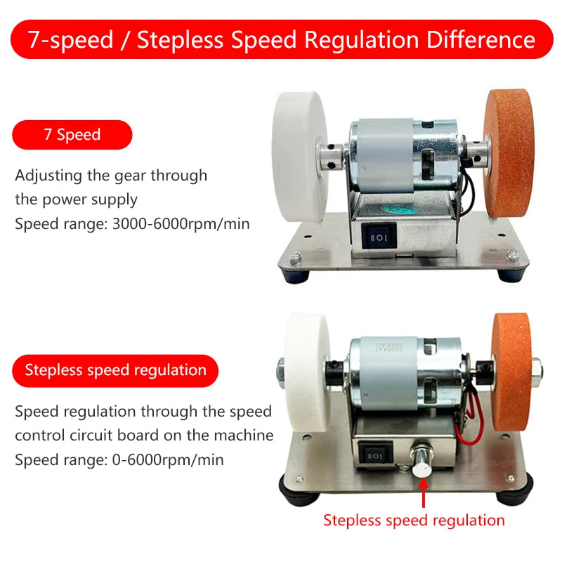 110V/220V Small Grinding Machine 100W Table Grinding Coarse and Fine Double Grinding Wheels Household Electric Grinding Polishin